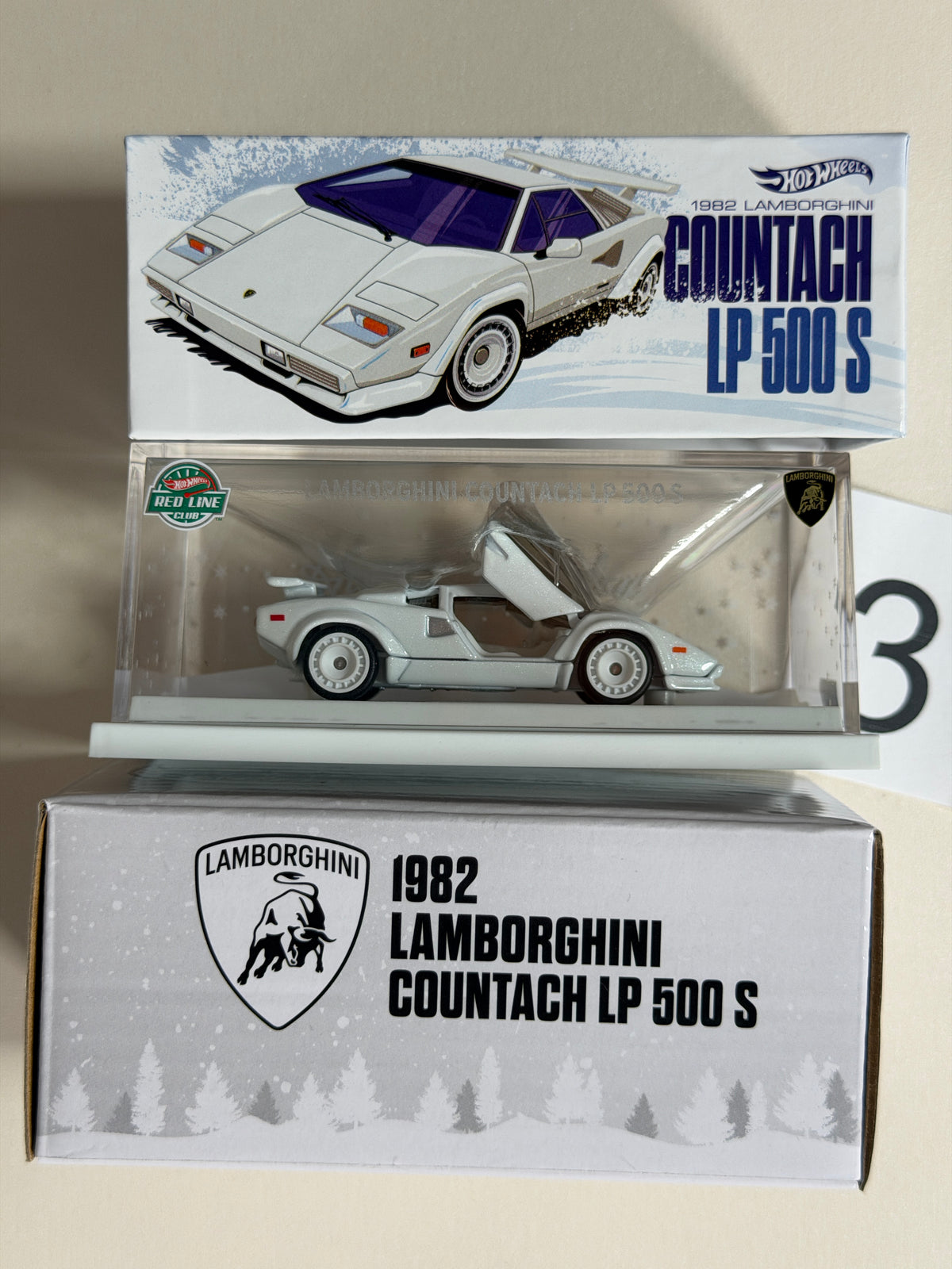 Hot Wheels RLC 1982 Lamborghini Countach LP 500 S biały #3