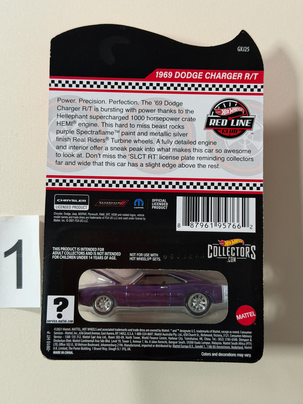 Hot Wheels RLC 1969 Dodge Charger R/T violett #1