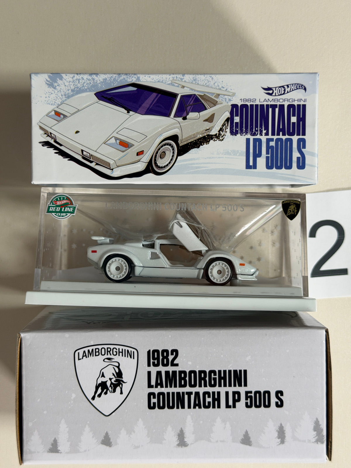 Hot Wheels RLC 1982 Lamborghini Countach LP 500 S biały #2