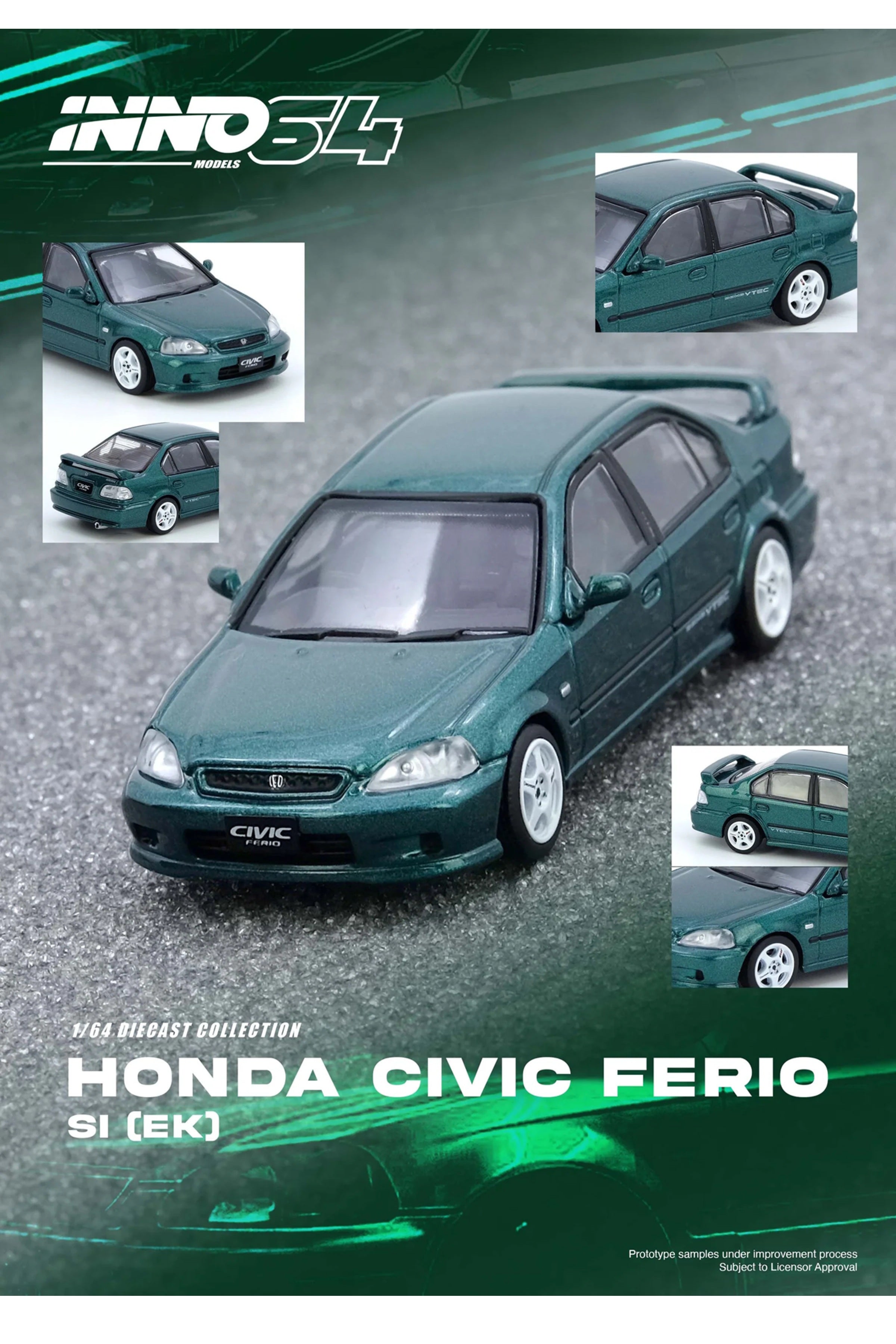 Preorder Inno64 Honda Civic Ferio Si (EK) zielony