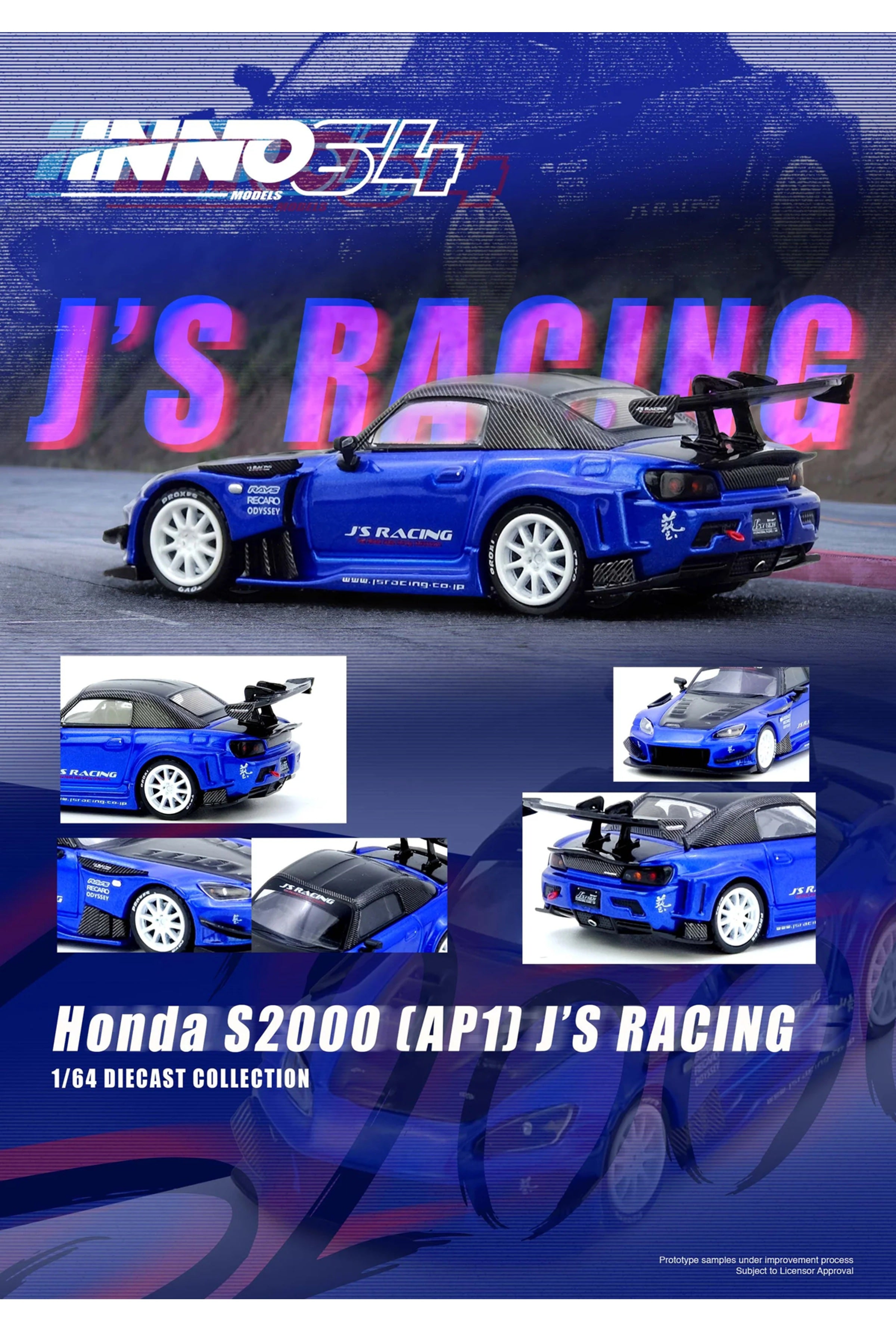 Preorder Inno64 Honda S2000 J'S RACING niebieski