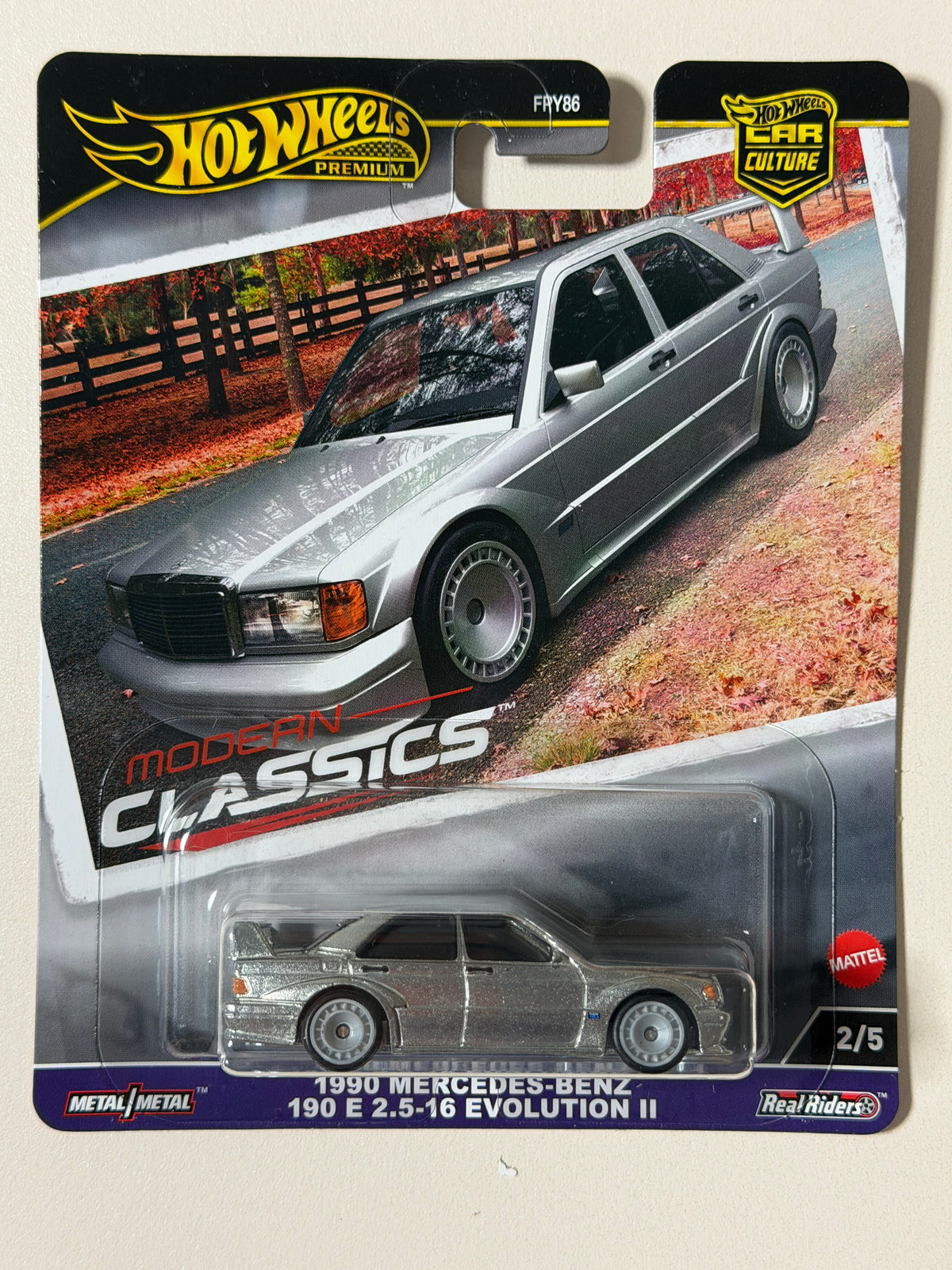 Hot Wheels PREMIUM Car Culture 1990 Mercedes-Benz 190 E 2.5-16 EVOLUTION II