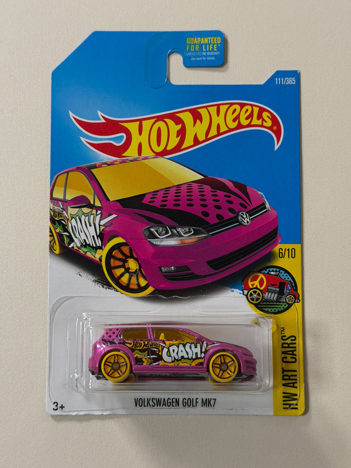 Hot Wheels Volkswagen Golf MK7 różowy