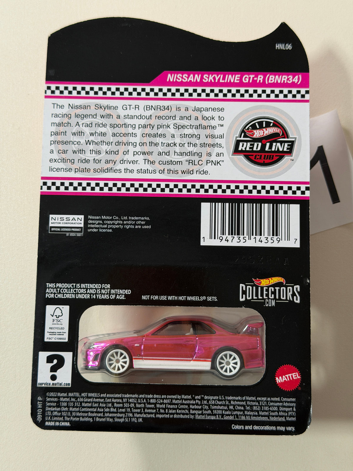 Hot Wheels RLC Nissan Skyline GT-R (BNR34) Pink Party #1