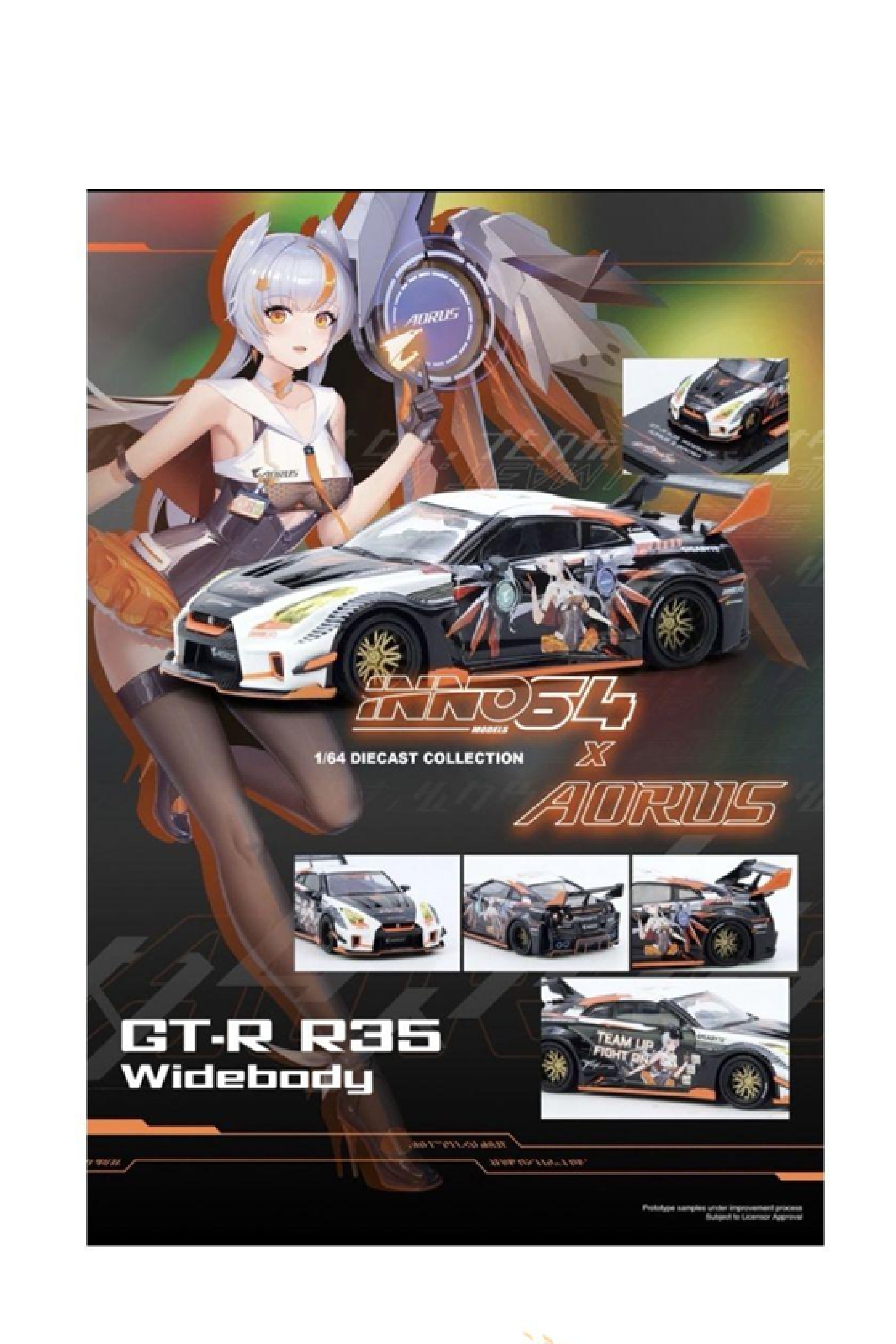 Preorder Inno64 Nissan GT-R R35 Widebody *AORUS* Limited Edition