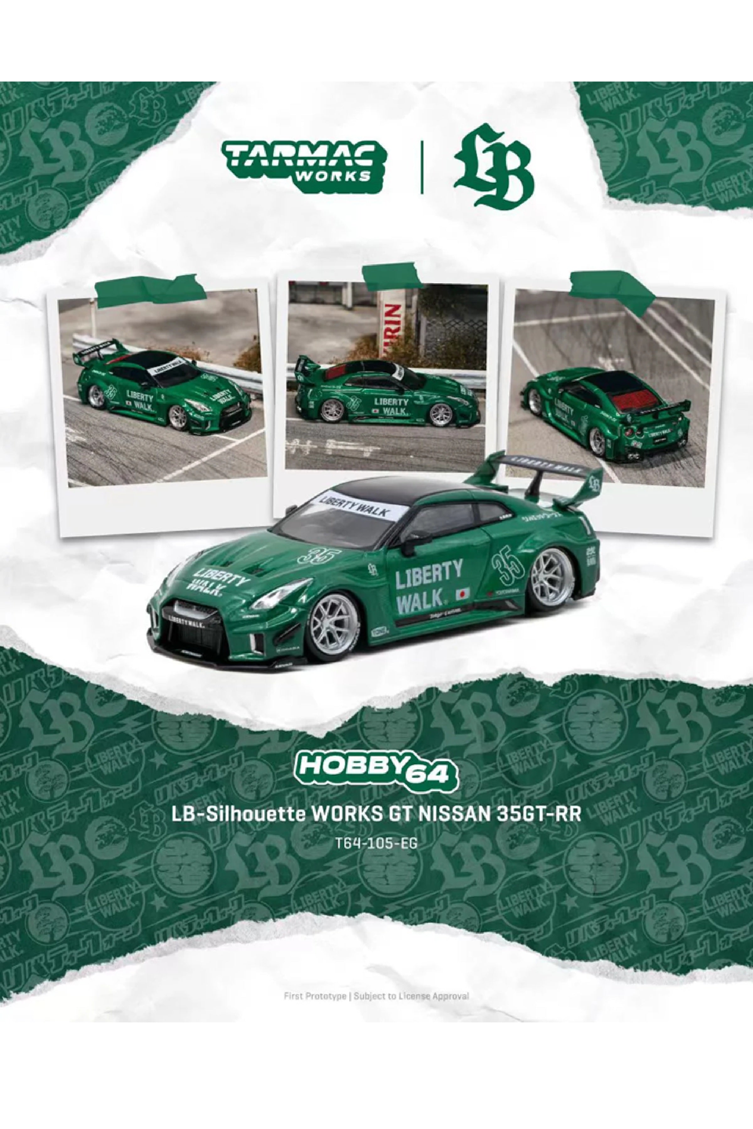 Preorder Tarmac Nissan GT-R (R35) LB Super Silhouette zielony