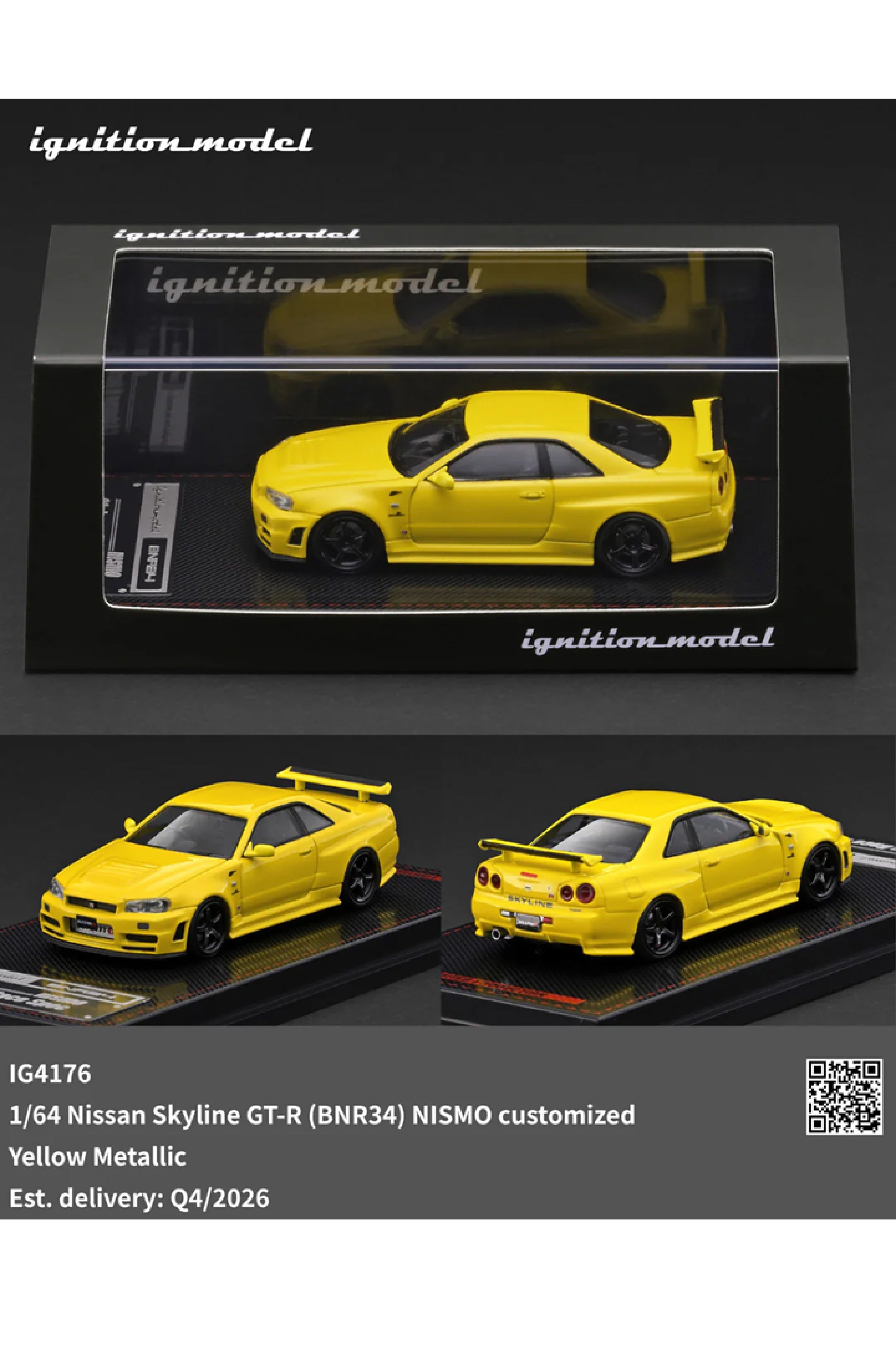 Preorder Ignition Model Nissan Skyline GT-R (BNR34) NISMO customized żółty