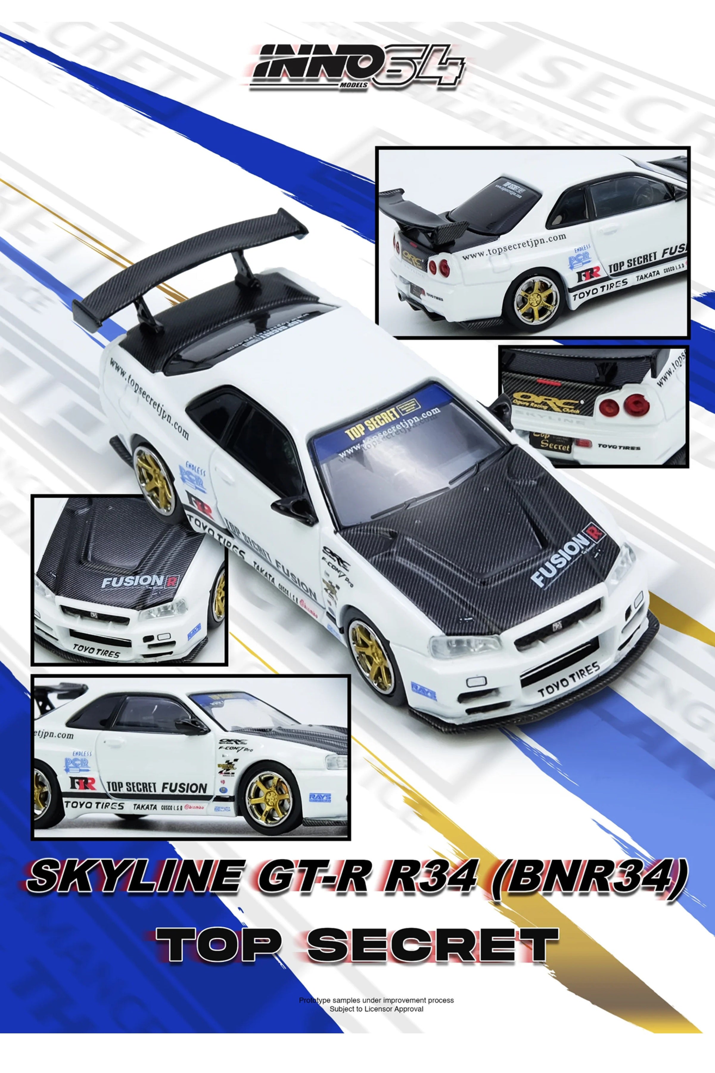 Preorder Inno64 Top Secret R34 GT-R biały