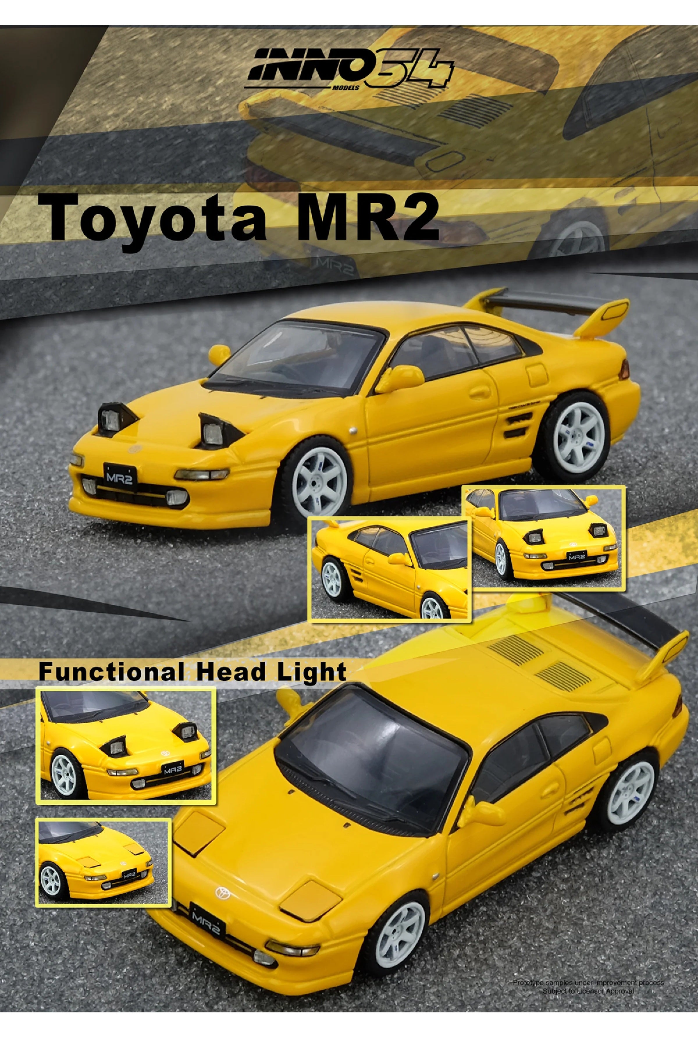 Preorder Inno64 Toyota MR2 (SW20) żółty