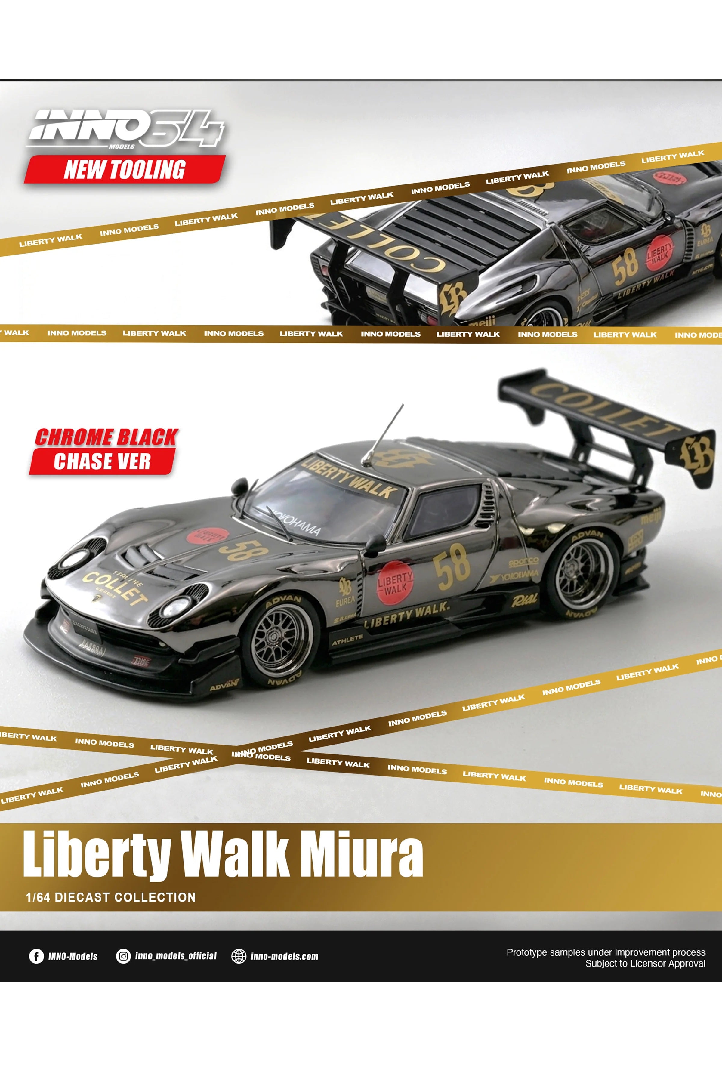 Preorder Inno64 Lamborghini Miura GT LB-Silhouette WORKS *Collet* biały