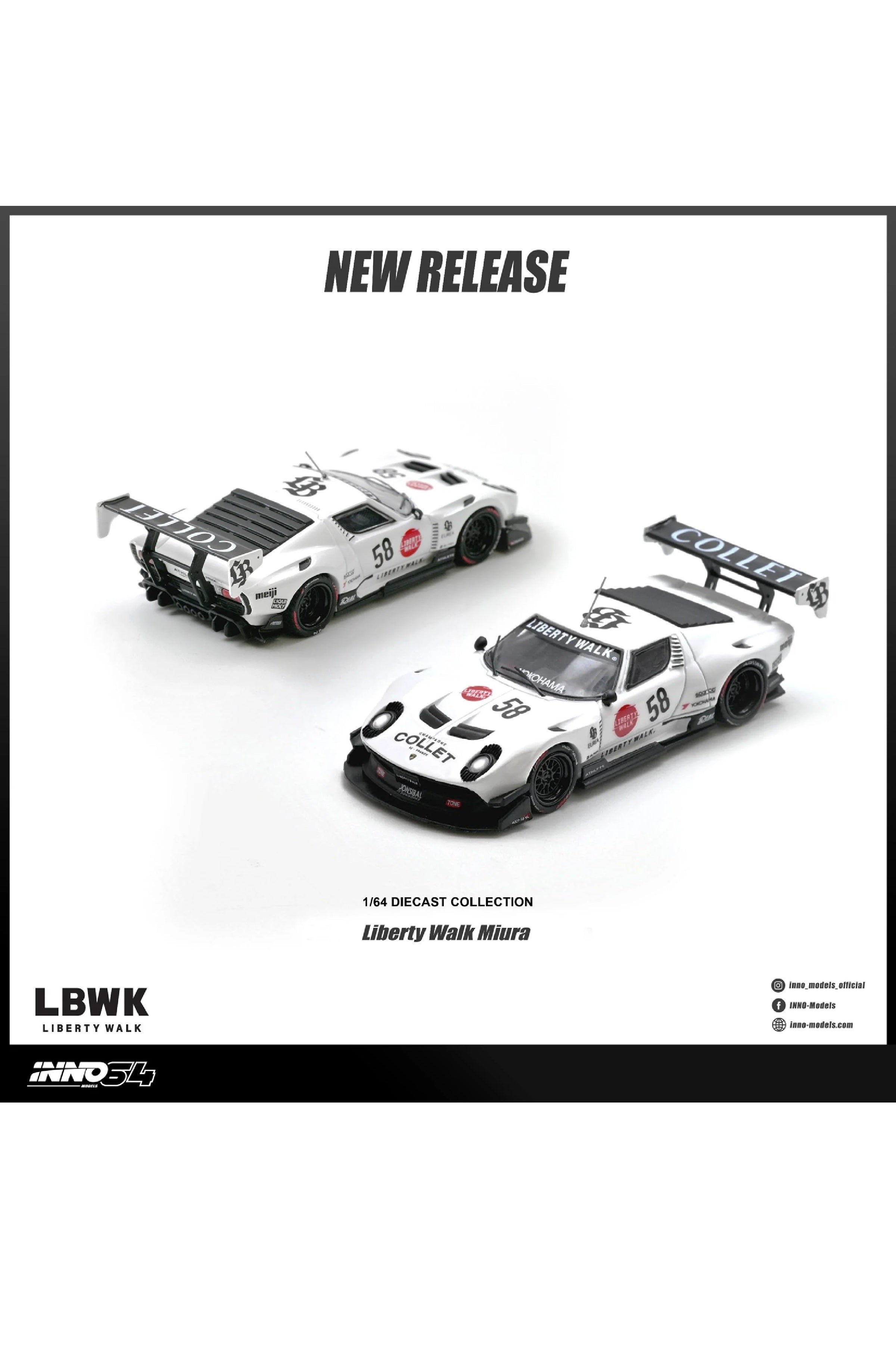 Preorder Inno64 Lamborghini Miura GT LB-Silhouette WORKS *Collet* biały