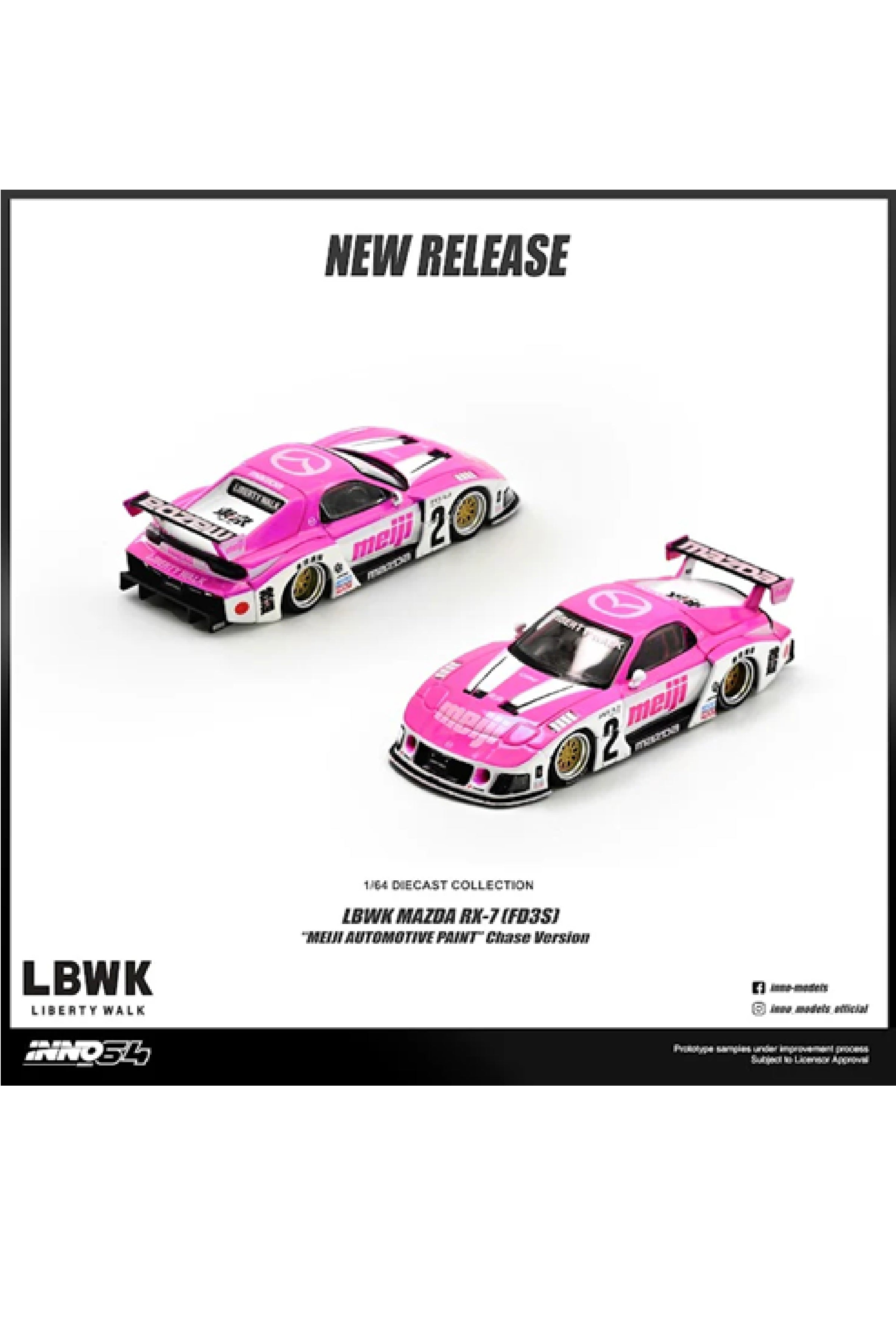 Preorder Inno64 Mazda RX7 (FD3S) LB-Super Silhouette *Meiji* niebieski