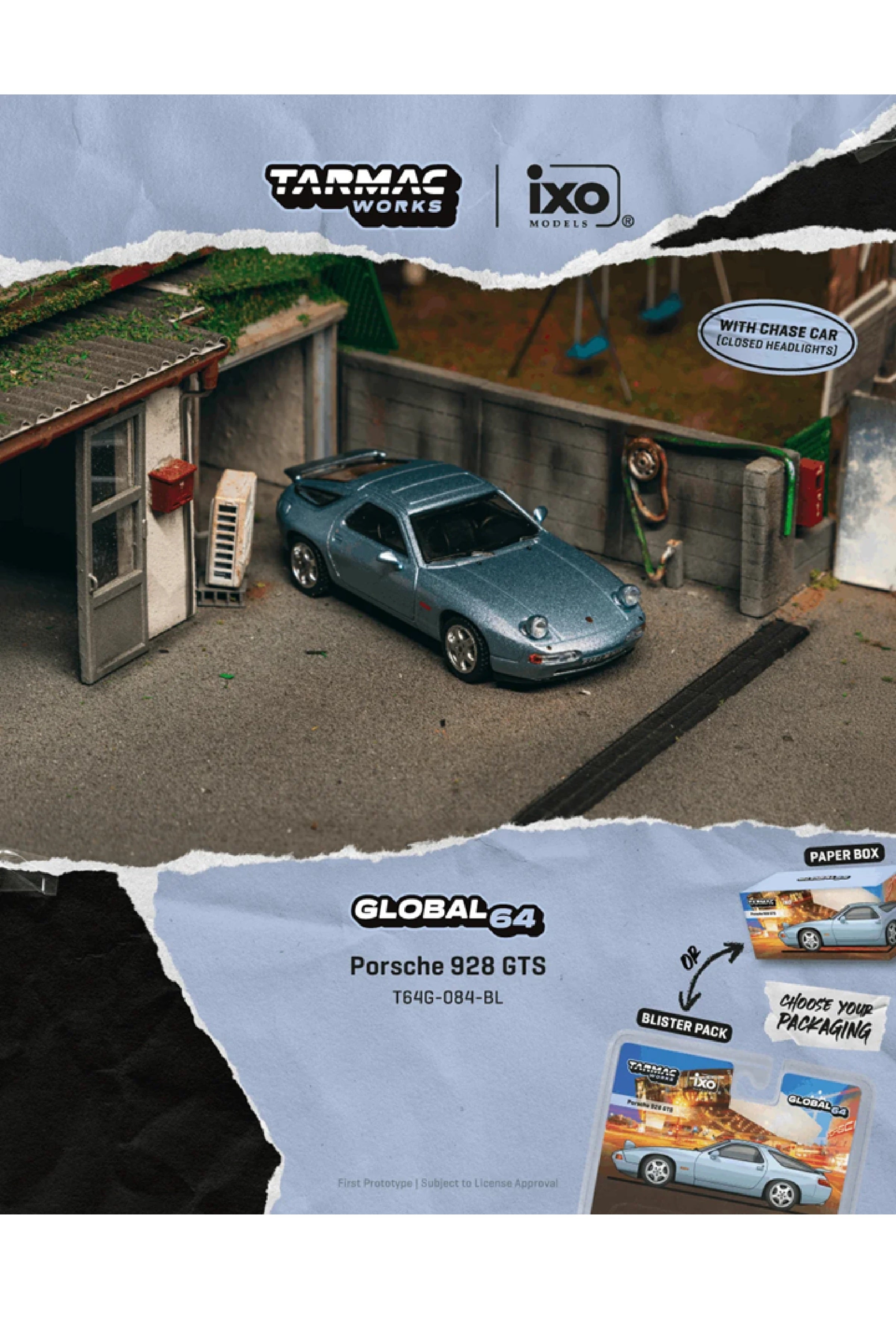 Preorder Tarmac 1992 Porsche 928 GTS niebieski metalik